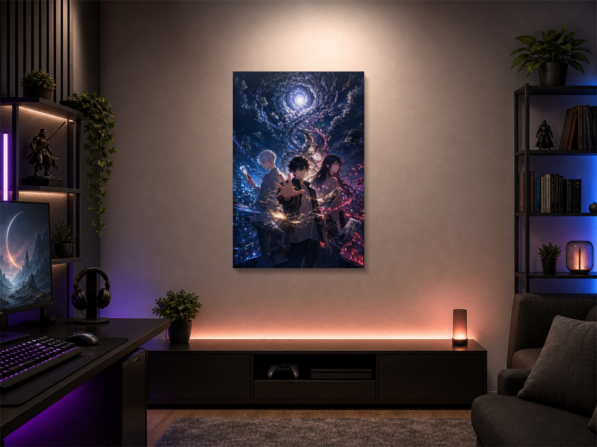 Link Click inspired canvas poster 04 wall mockup