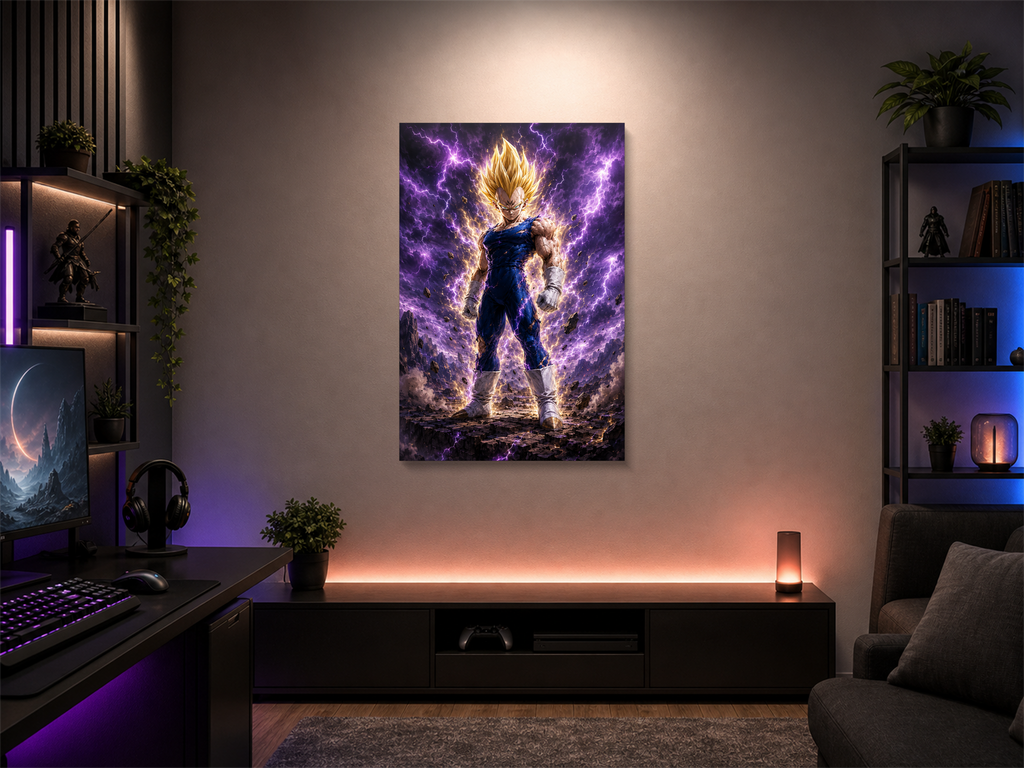 Majin Vegeta inspired canvas poster room mockup 01