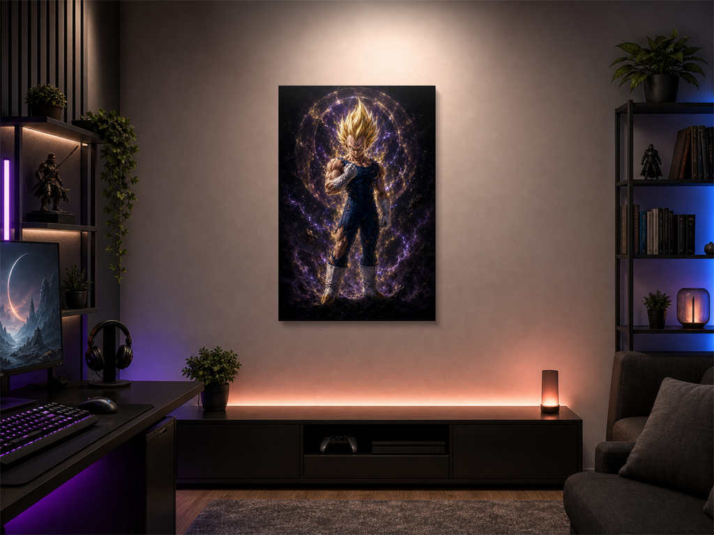 Majin Vegeta inspired canvas poster room mockup 03