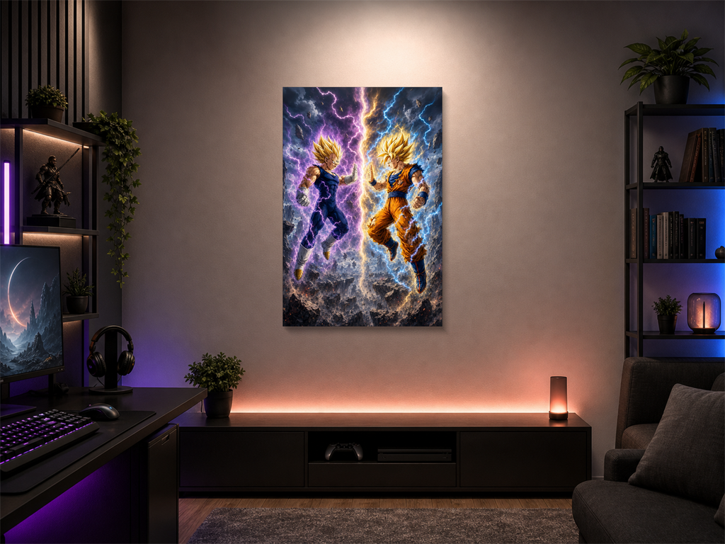 Majin Vegeta inspired canvas poster room mockup 04