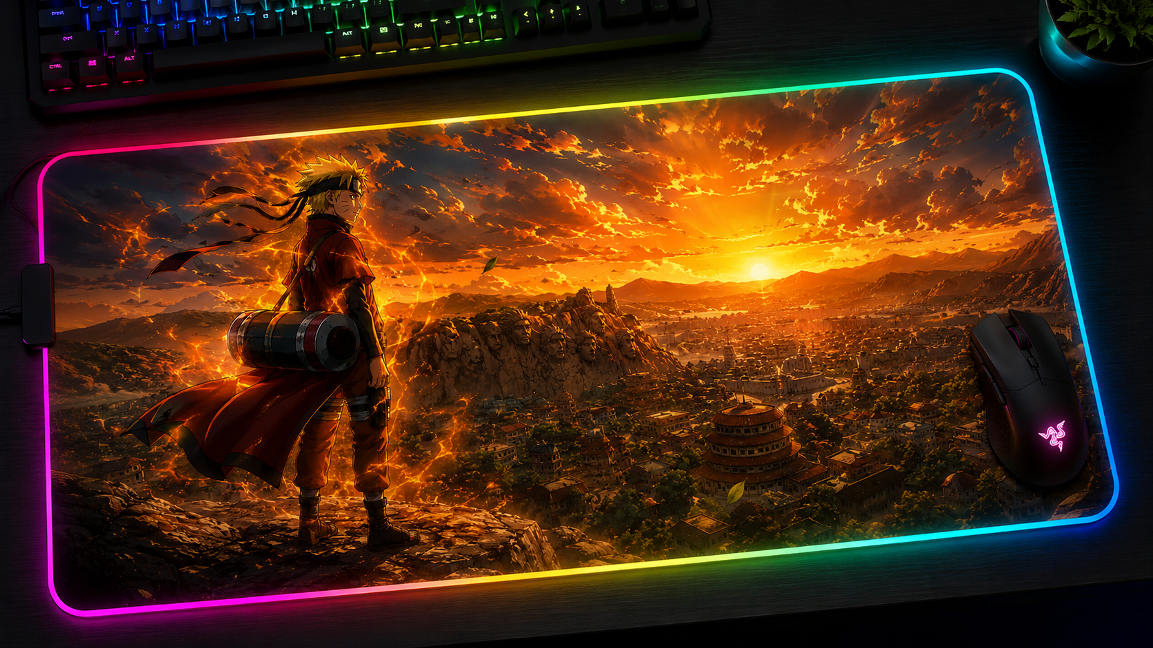 Naruto inspired XXL gaming mouse pad 01 RGB LED