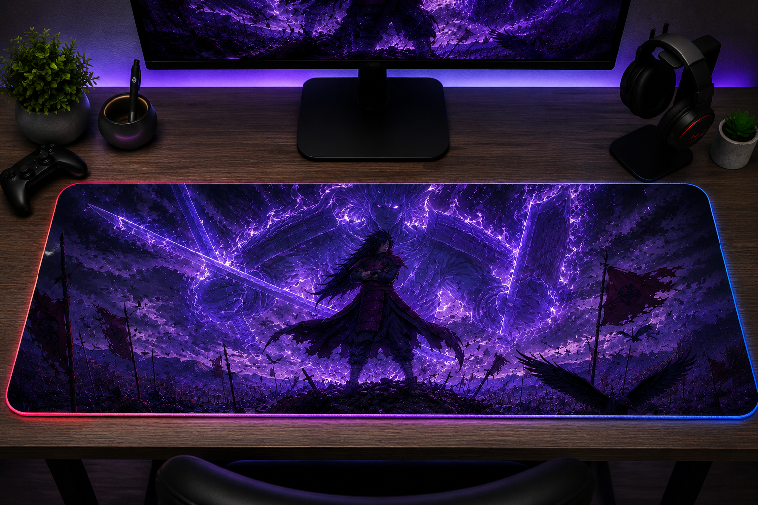 Naruto inspired XXL gaming mouse pad 03 RGB LED