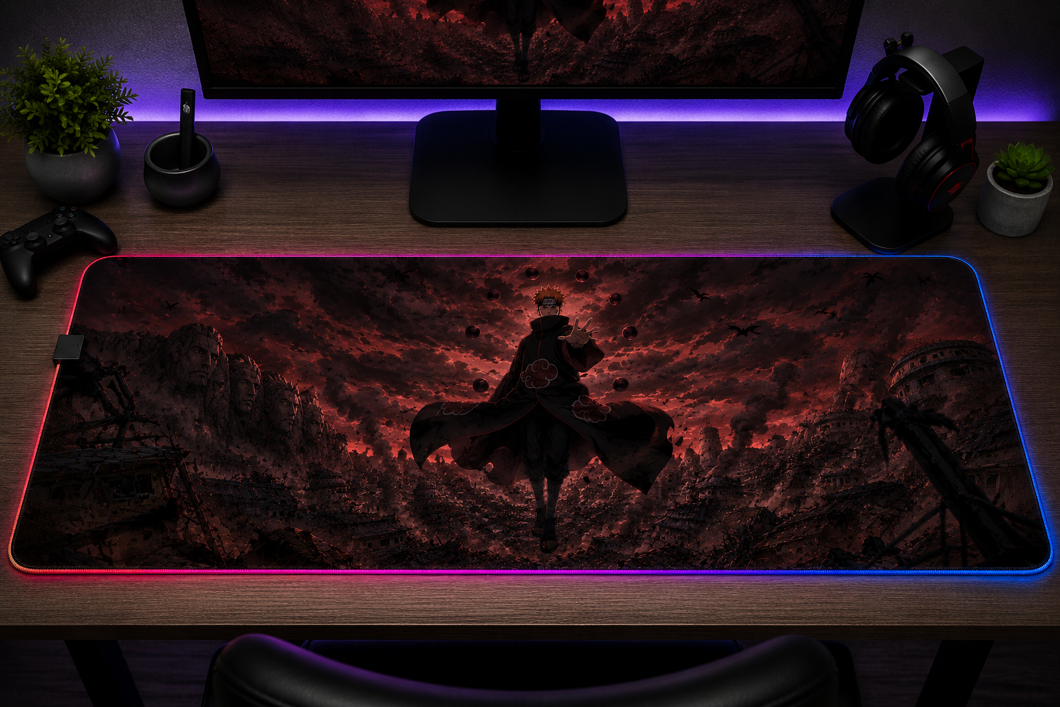 Naruto inspired XXL gaming mouse pad 04 RGB LED