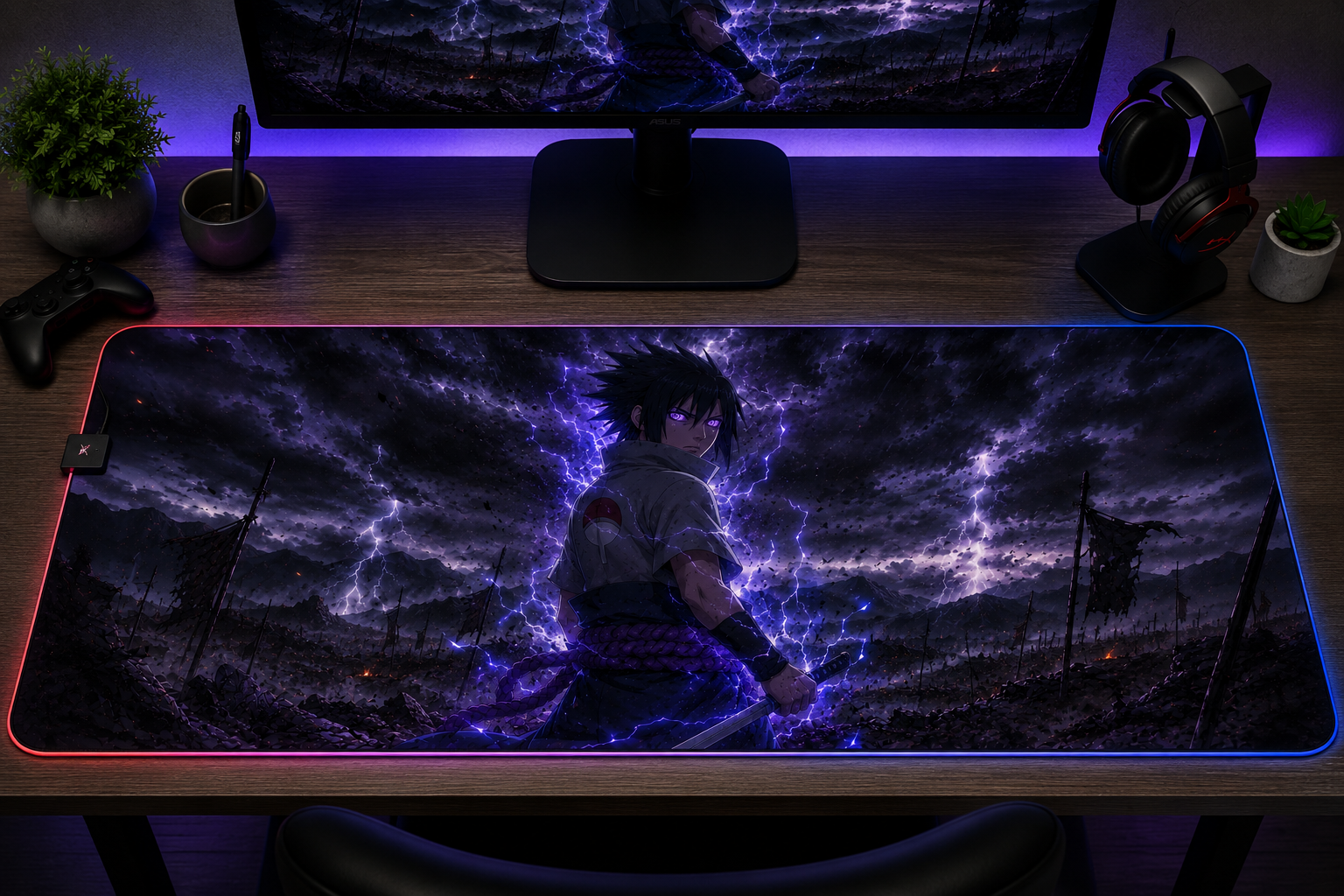 Naruto inspired XXL gaming mouse pad 05 RGB LED