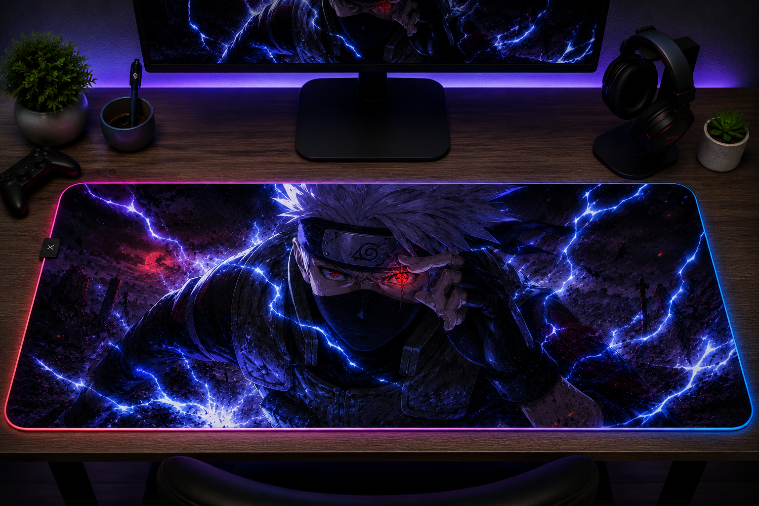 Naruto inspired XXL gaming mouse pad 06 RGB LED