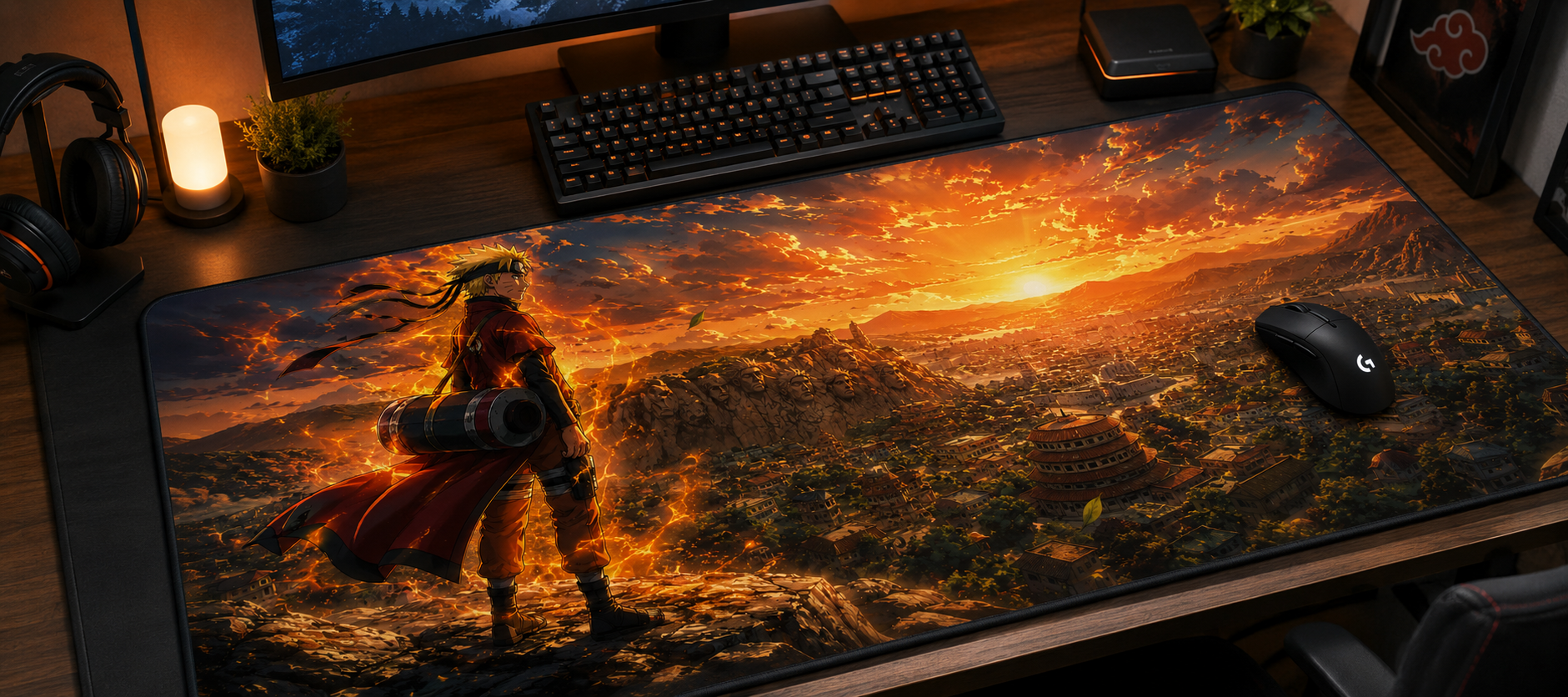 Naruto inspired XXL gaming mouse pad 01 Non-LED