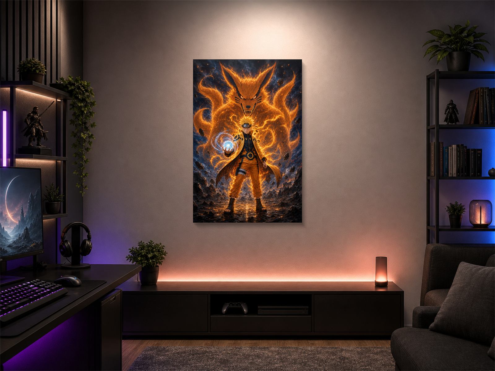 Naruto inspired canvas poster room mockup 01