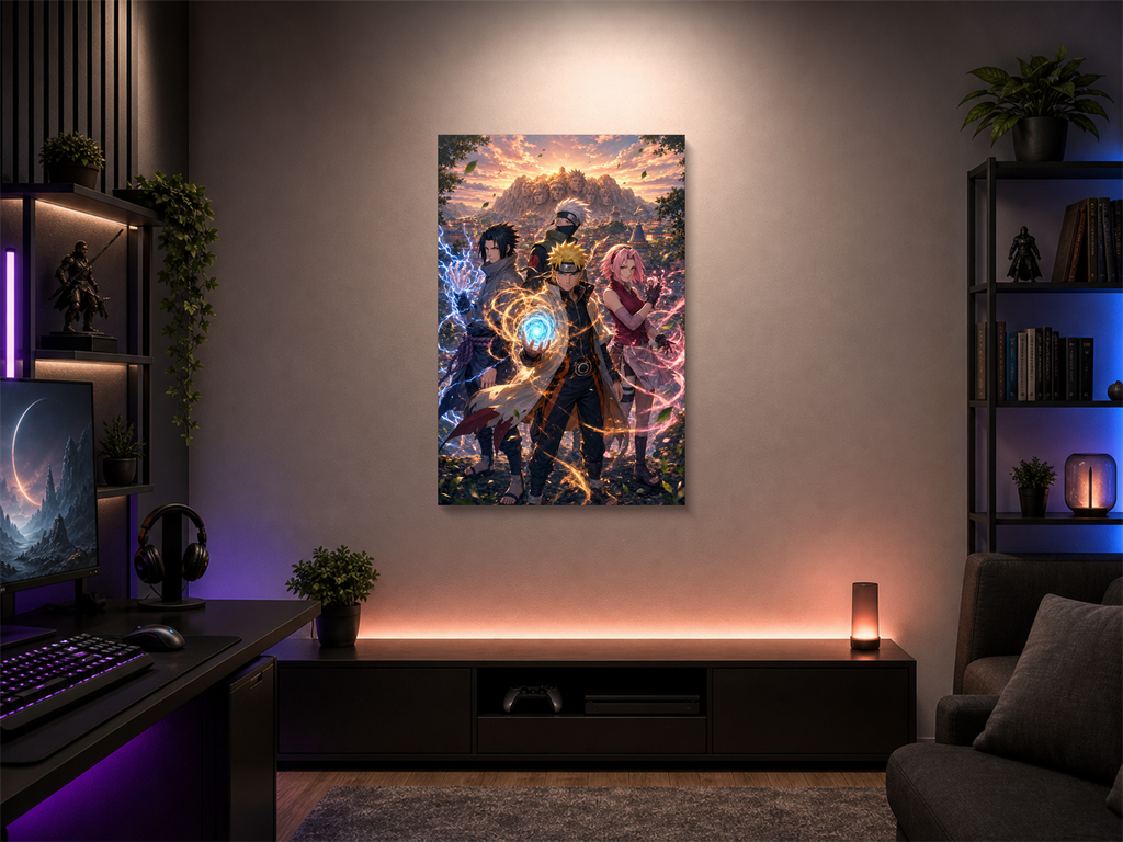 Naruto inspired canvas poster room mockup 05