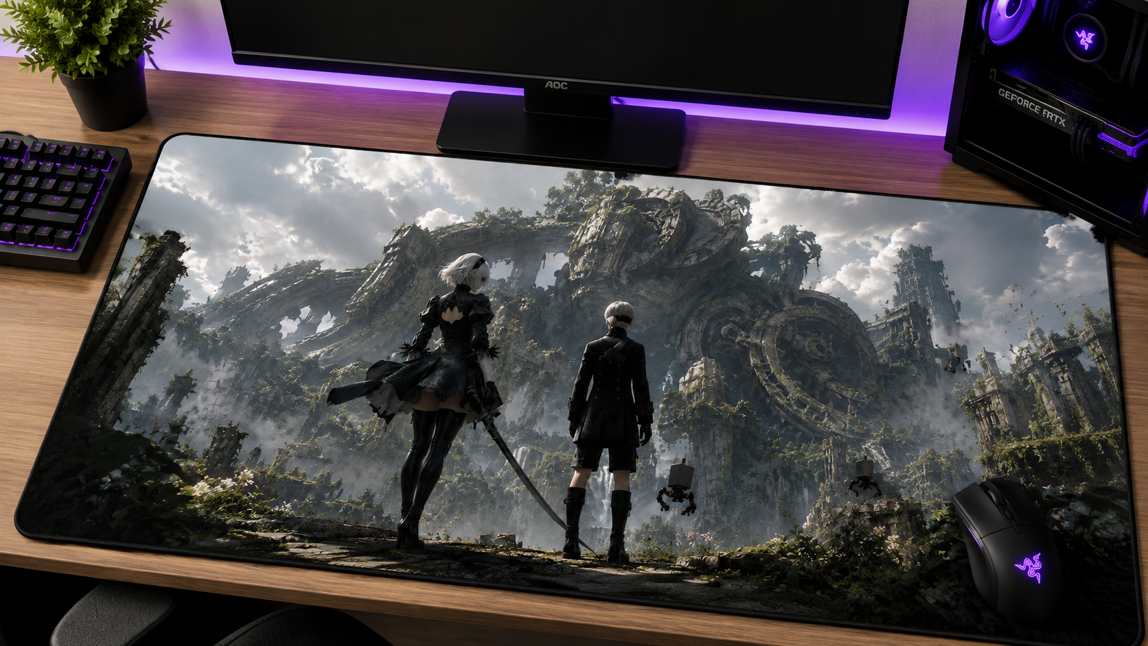 NieR 2B inspired XXL gaming mouse pad 03 non LED