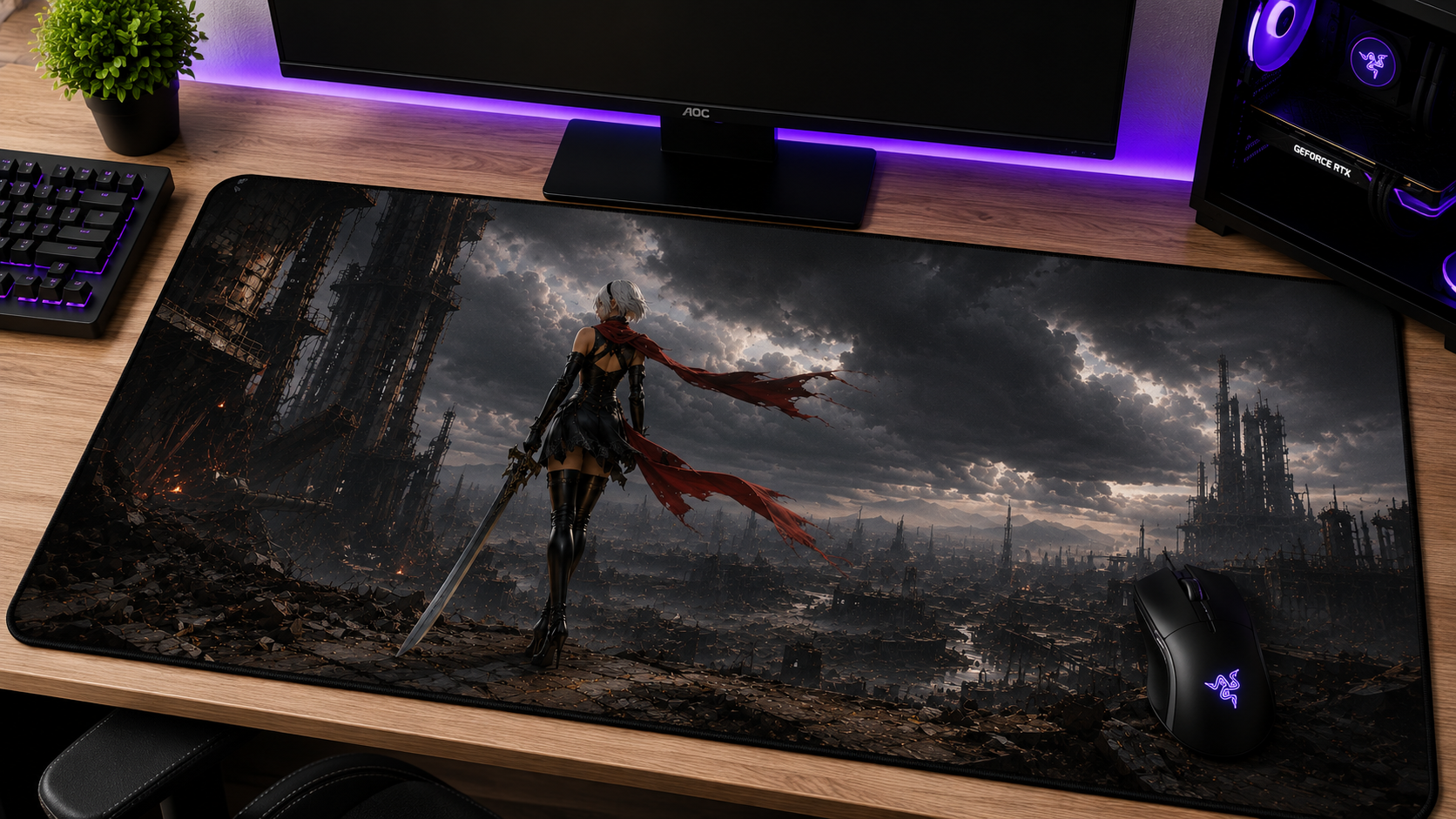 NieR 2B inspired XXL gaming mouse pad 04 non LED