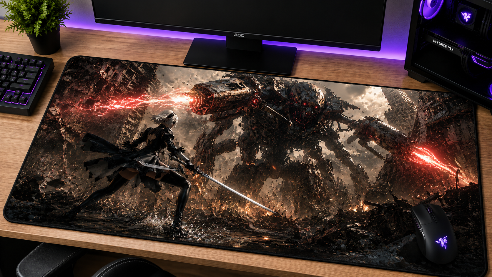 NieR 2B inspired XXL gaming mouse pad 05 non LED