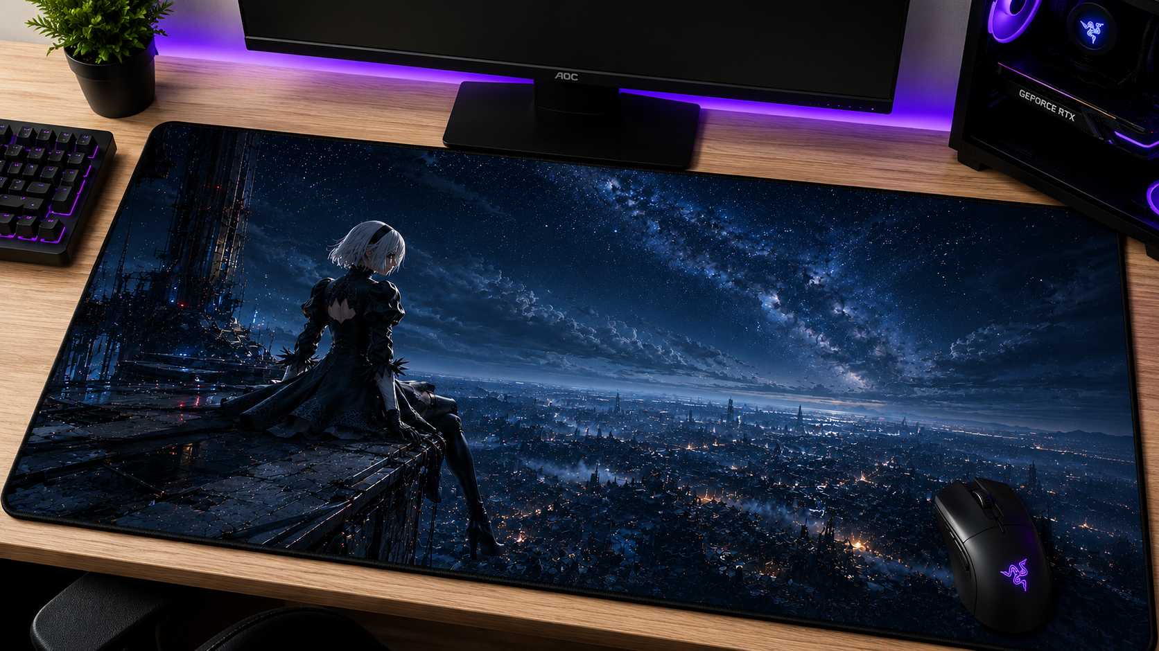 NieR 2B inspired XXL gaming mouse pad 06 non LED