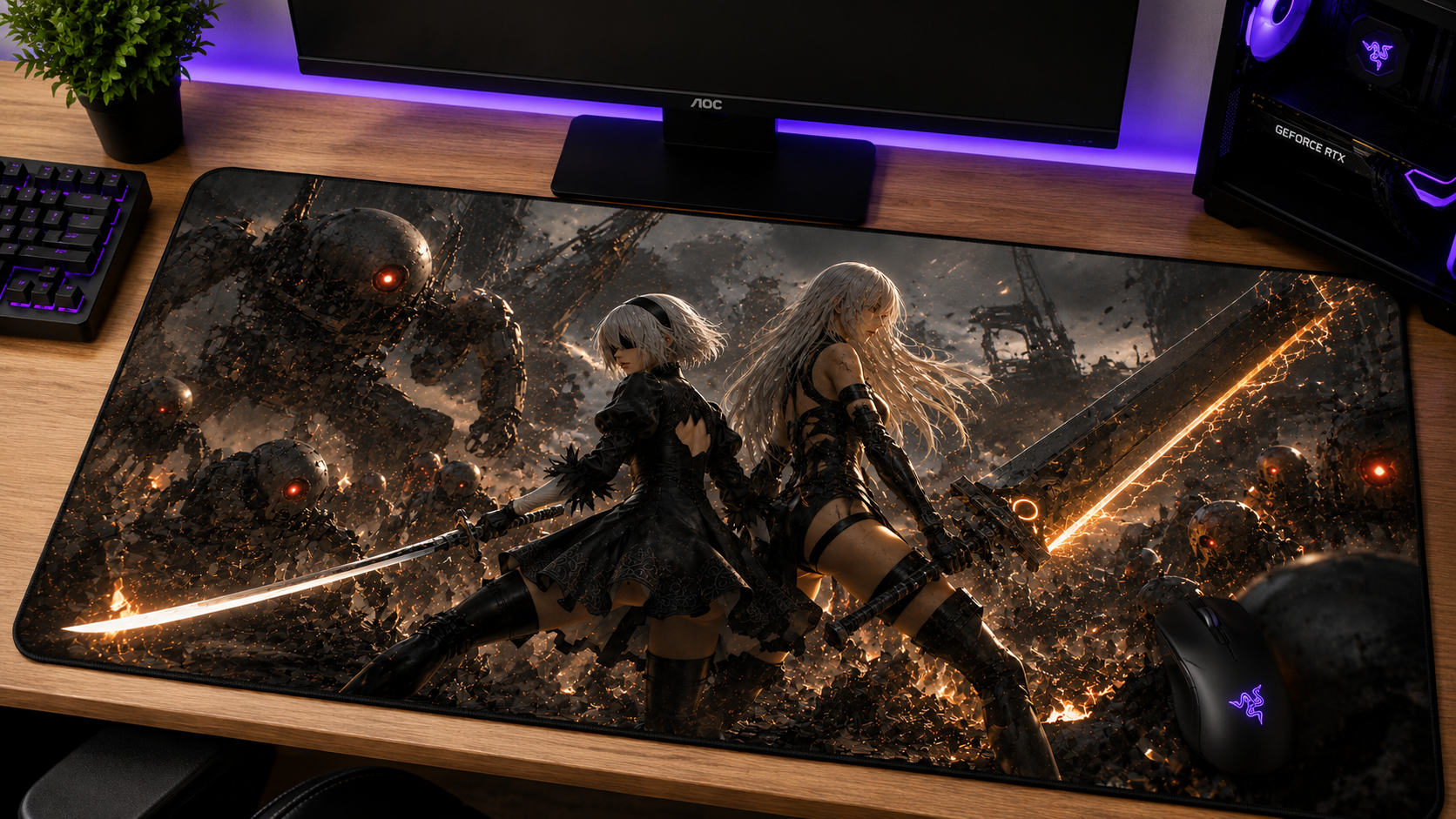 NieR 2B inspired XXL gaming mouse pad 08 non LED