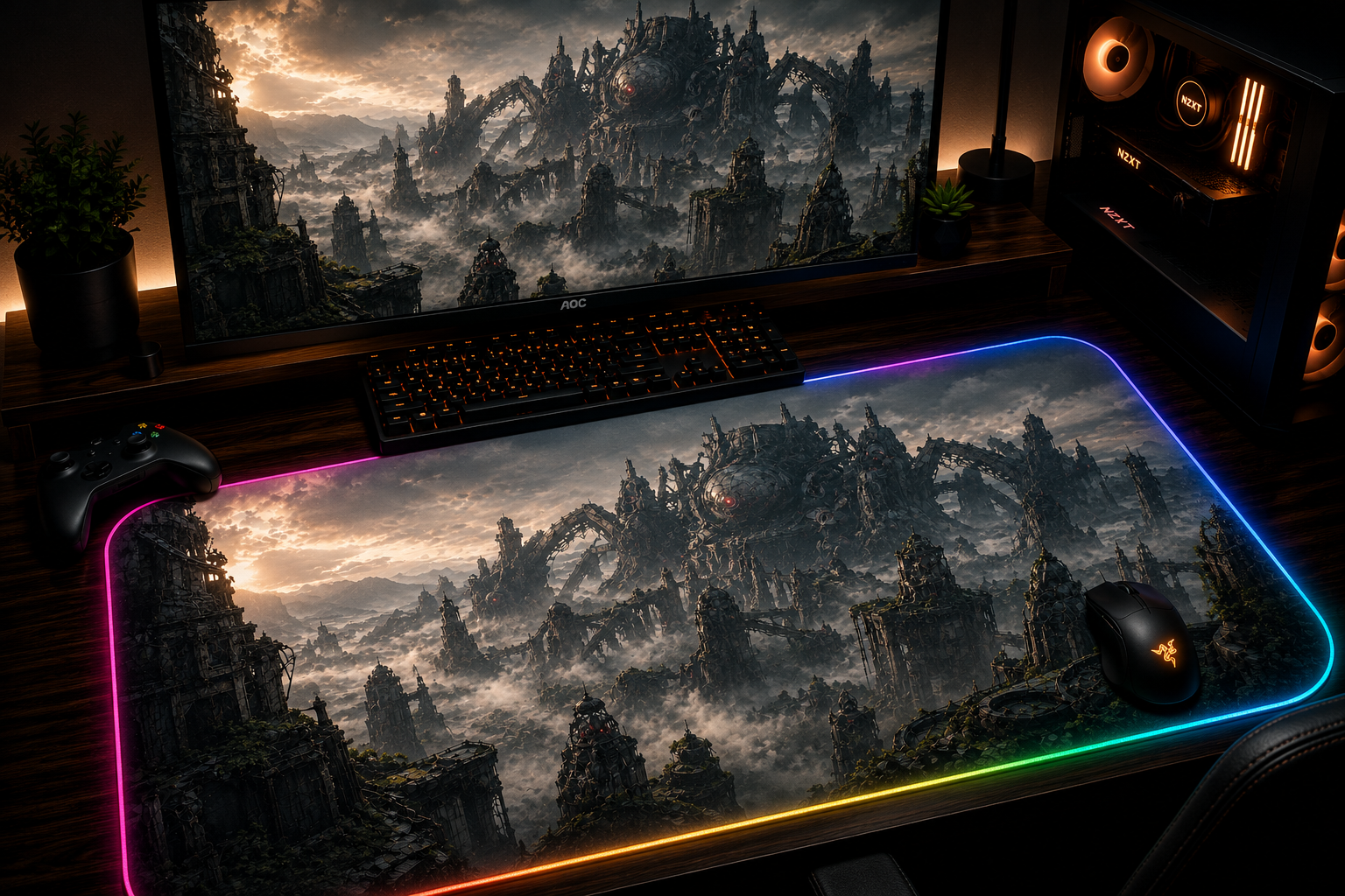 NieR 2B inspired XXL gaming mouse pad 09 LED