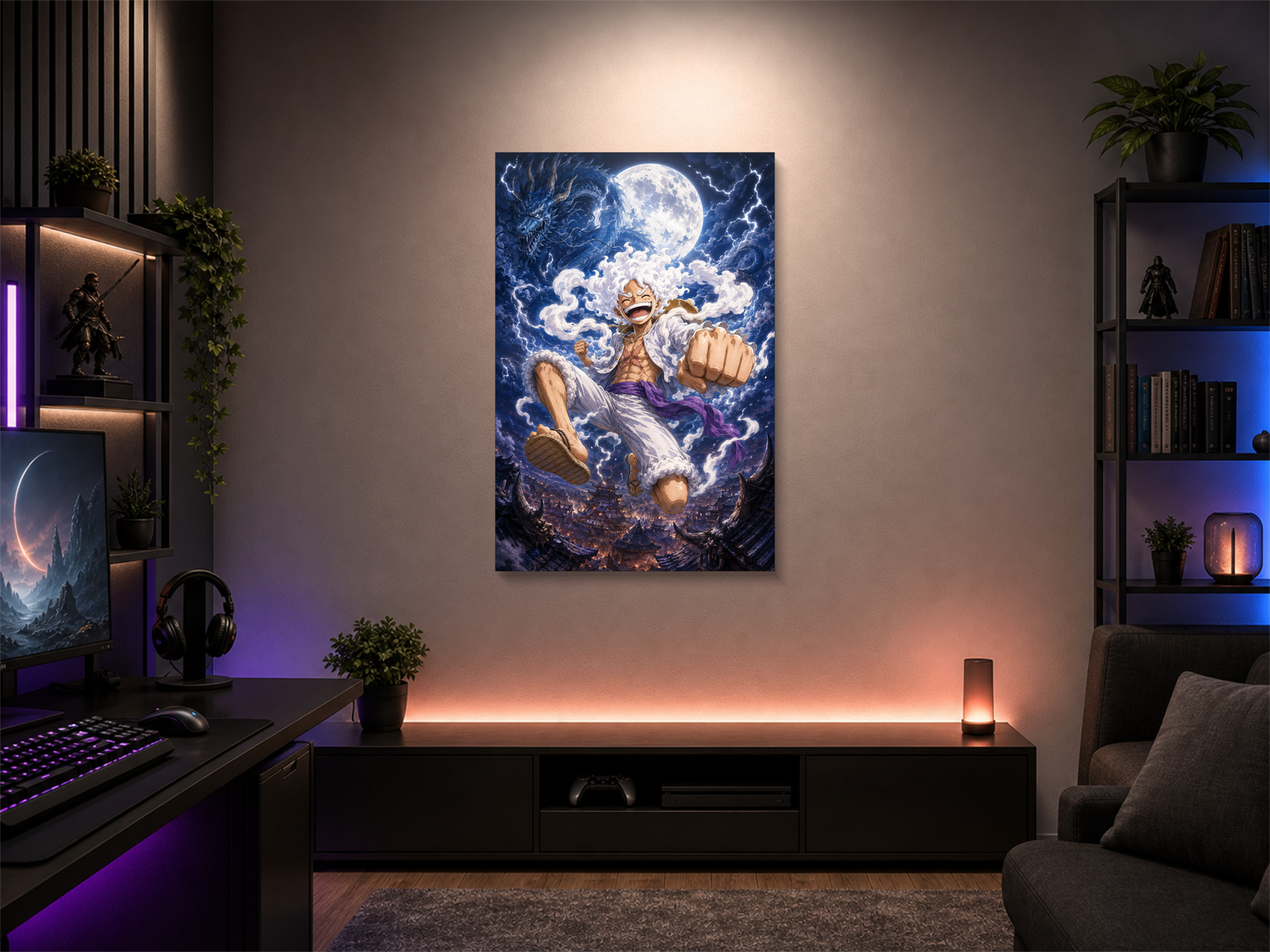 One Piece inspired canvas poster 01 room mockup