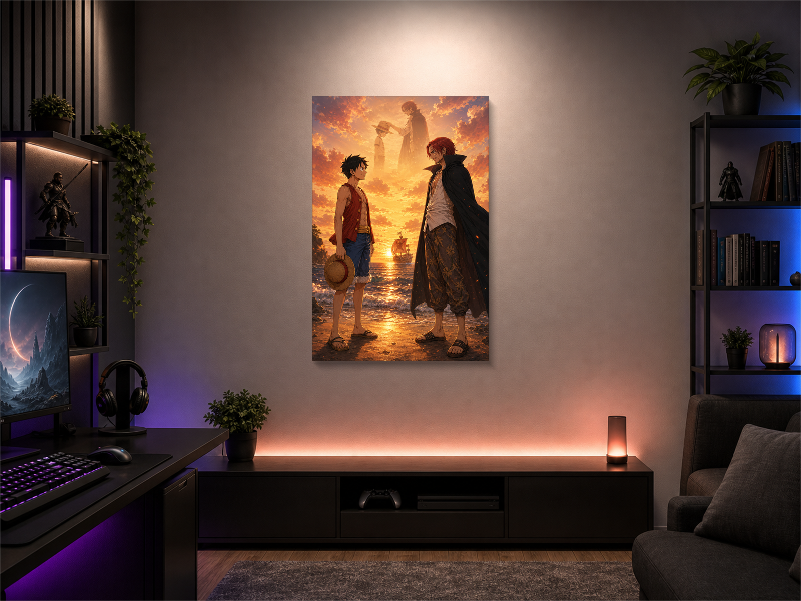 One Piece inspired canvas poster 03 room mockup