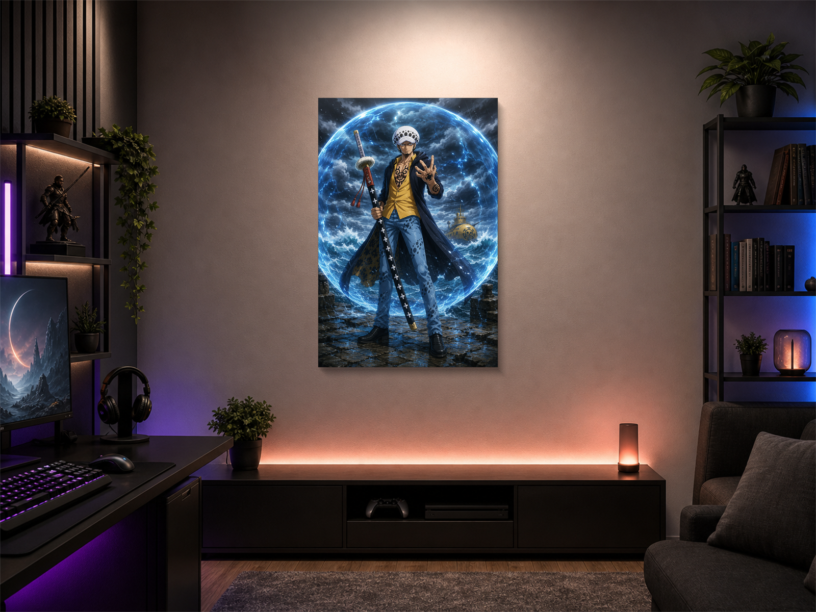One Piece inspired canvas poster 05 room mockup
