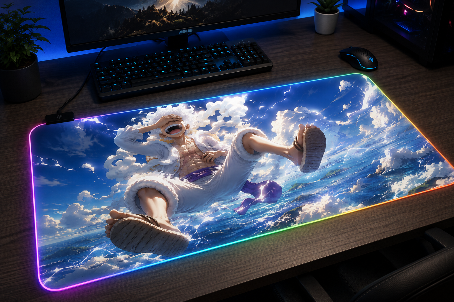 One Piece inspired XXL gaming mouse pad 01 LED version