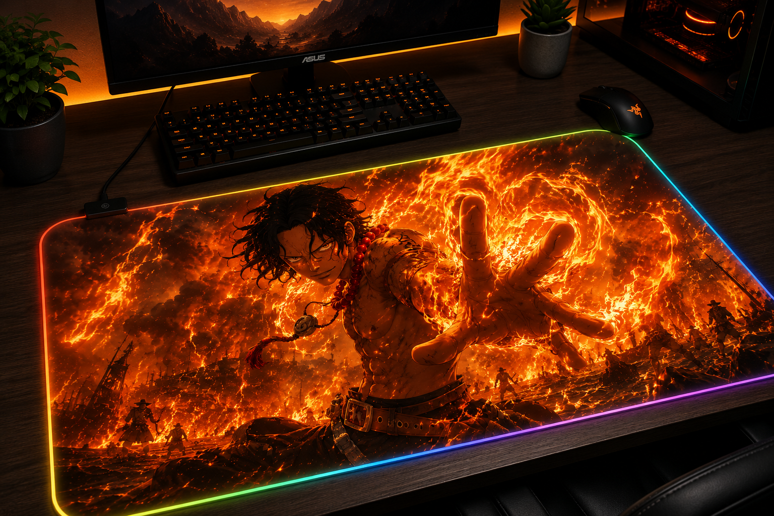 One Piece inspired XXL gaming mouse pad 05 LED version