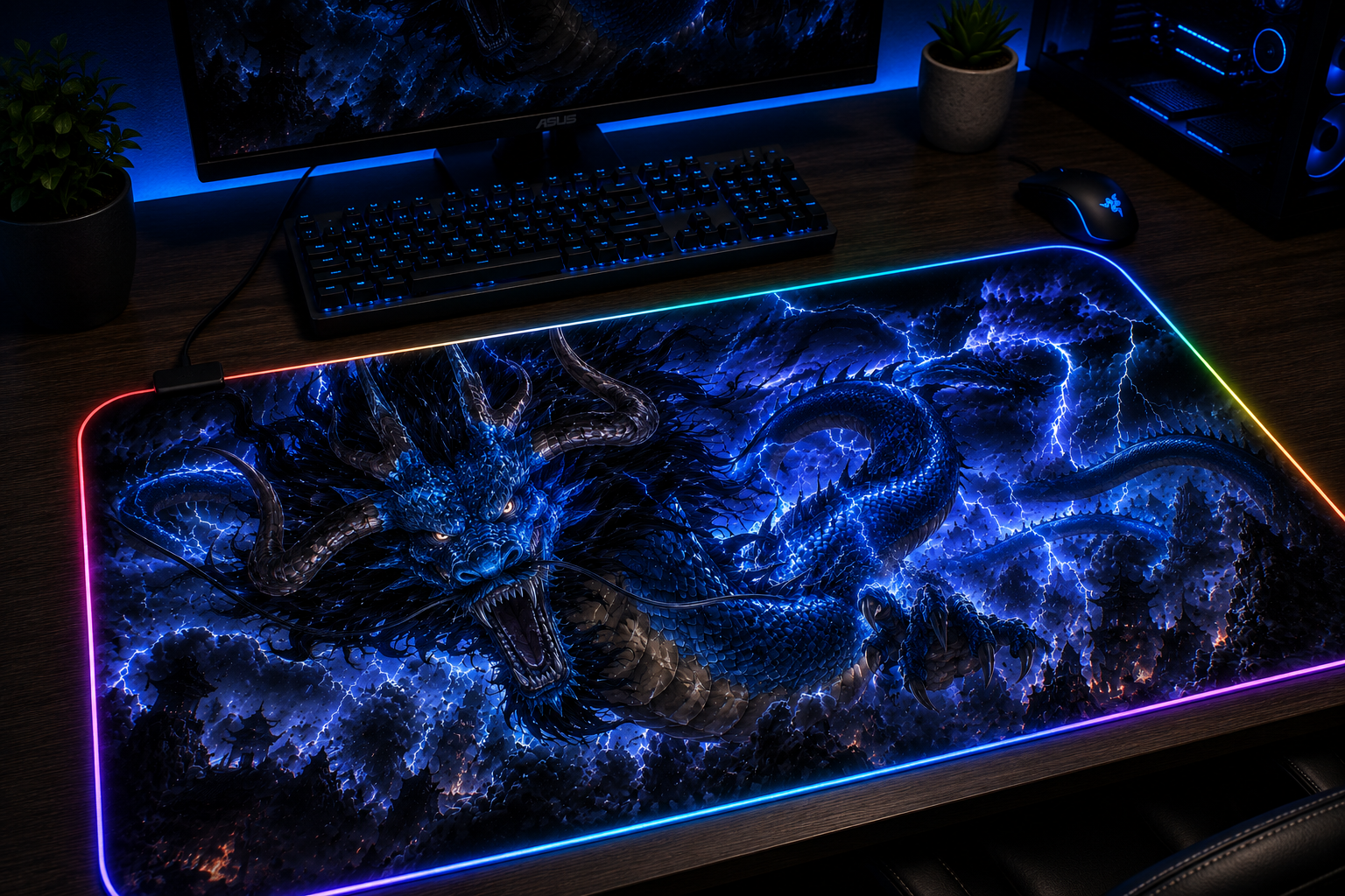 One Piece inspired XXL gaming mouse pad 08 LED version