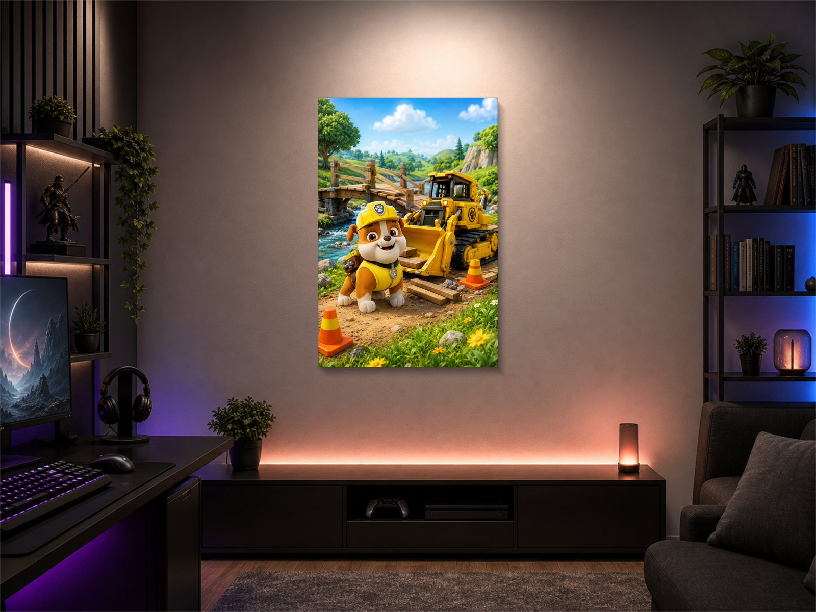 Paw Patrol inspired canvas poster 02 room mockup