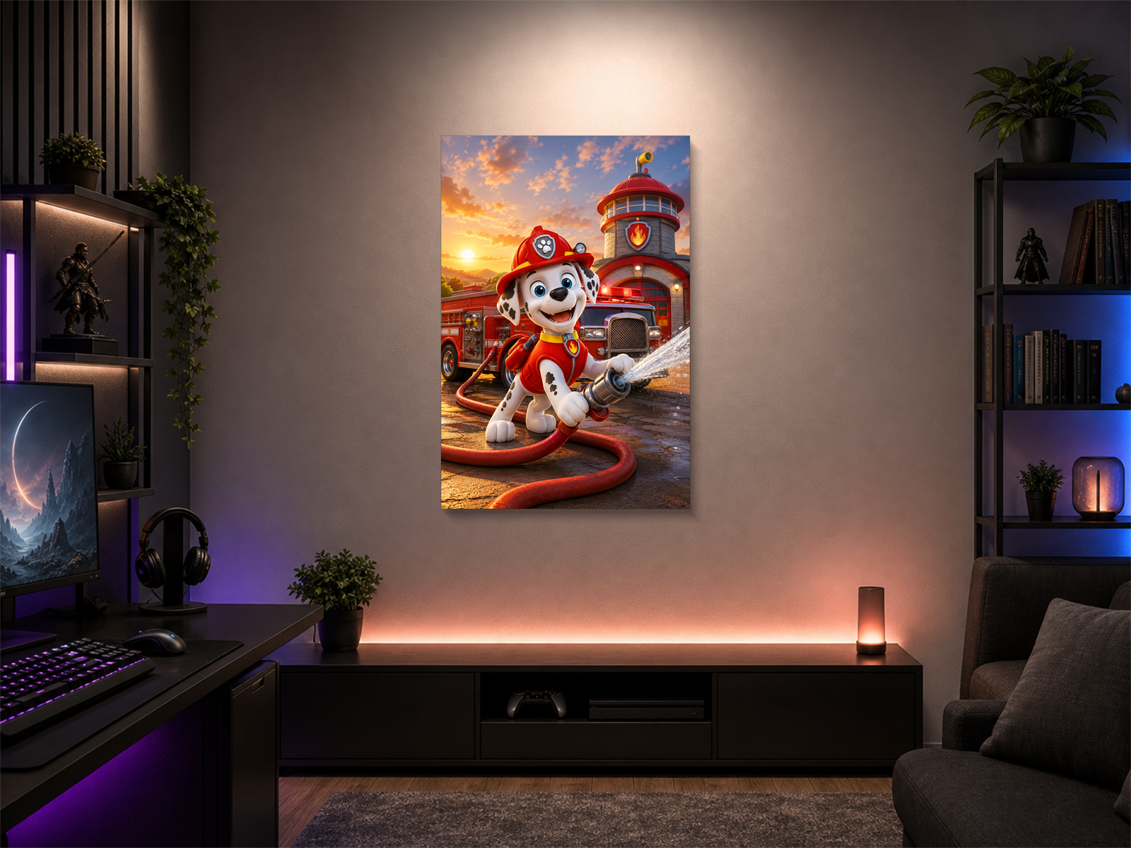 Paw Patrol inspired canvas poster 03 room mockup