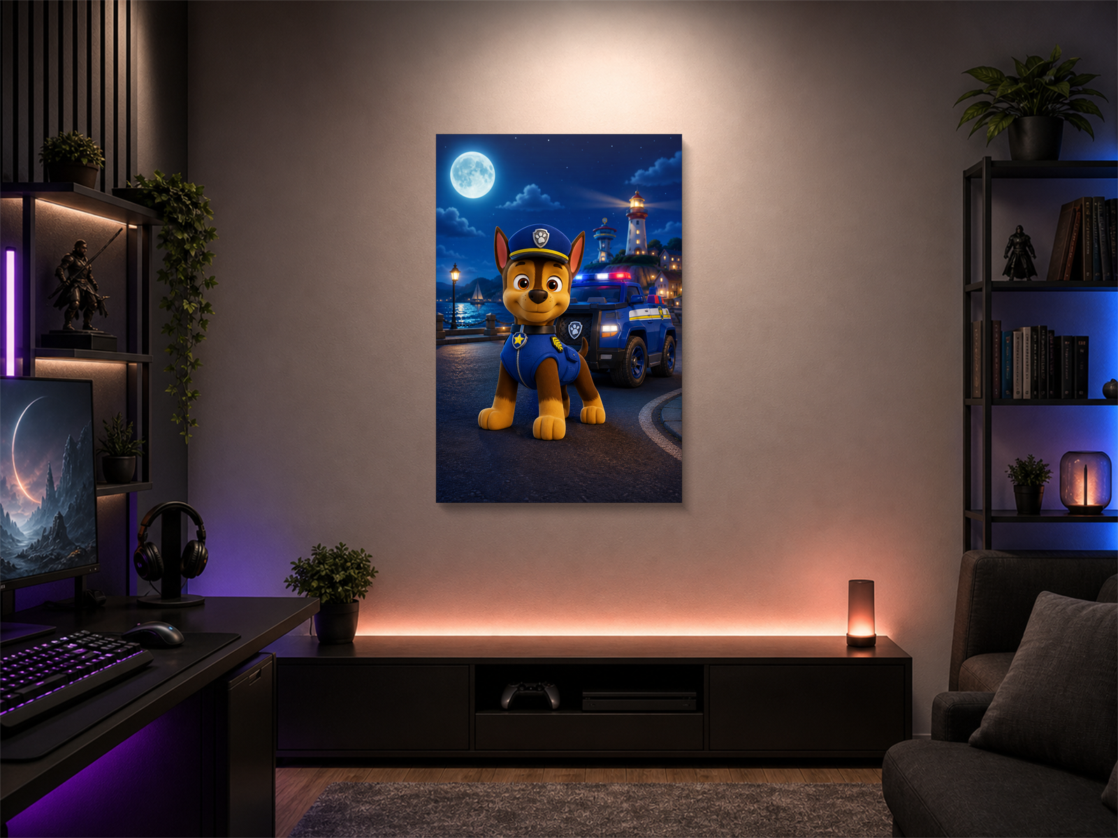 Paw Patrol inspired canvas poster 04 room mockup