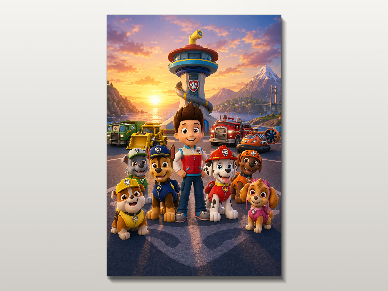 Paw Patrol inspired canvas poster 05 clean wall art preview