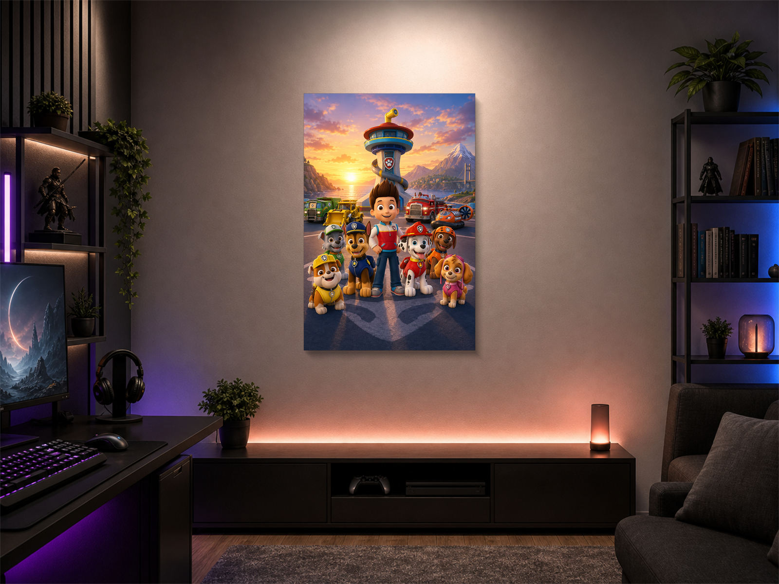 Paw Patrol inspired canvas poster 05 room mockup