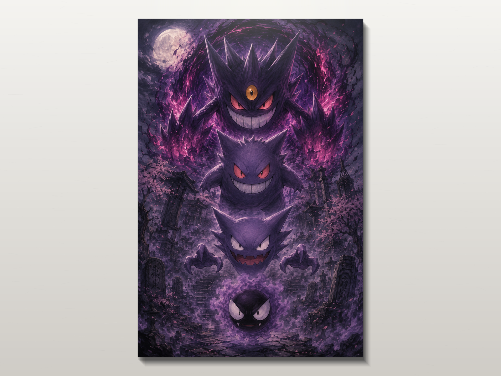 Pokemon Evolutions inspired canvas poster 01 clean wall art preview