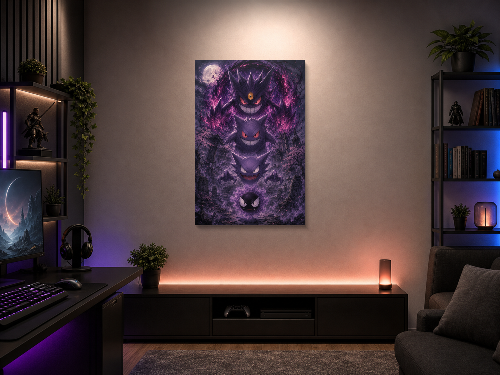 Pokemon Evolutions inspired canvas poster 01 room mockup