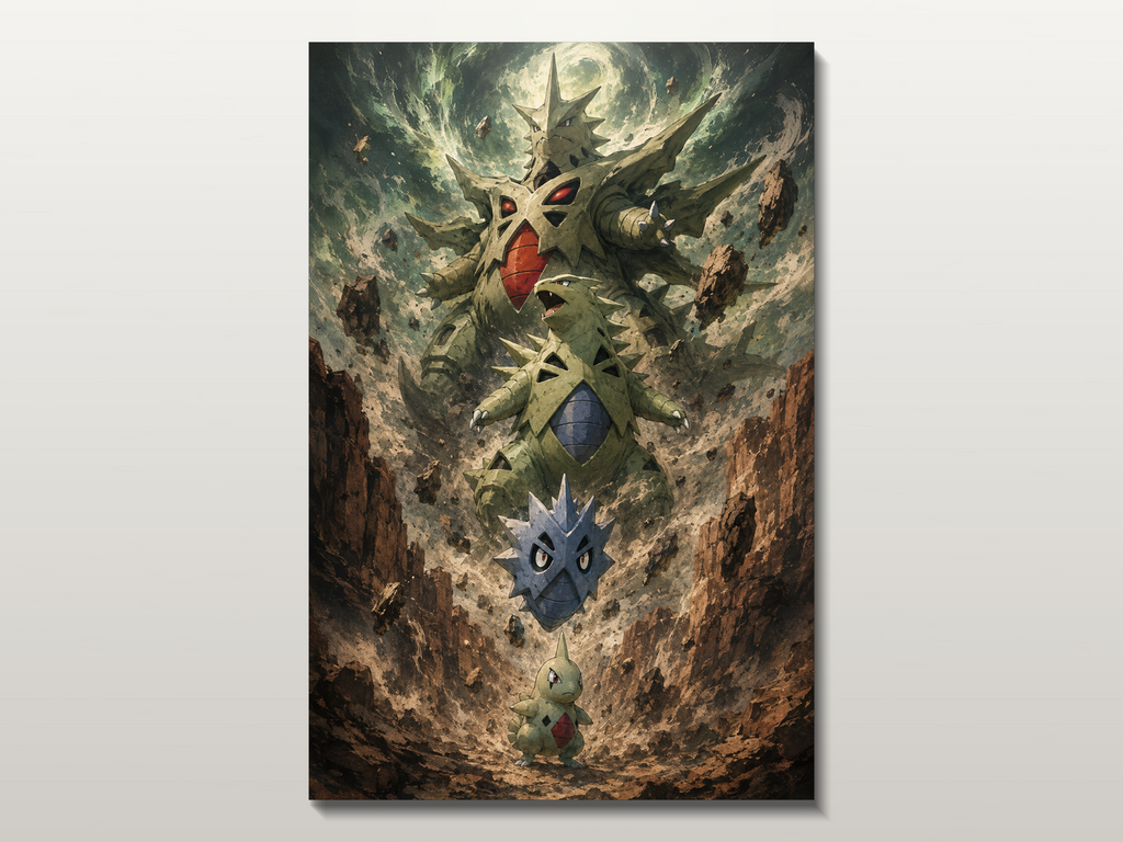 Pokemon Evolutions inspired canvas poster 02 clean wall art preview