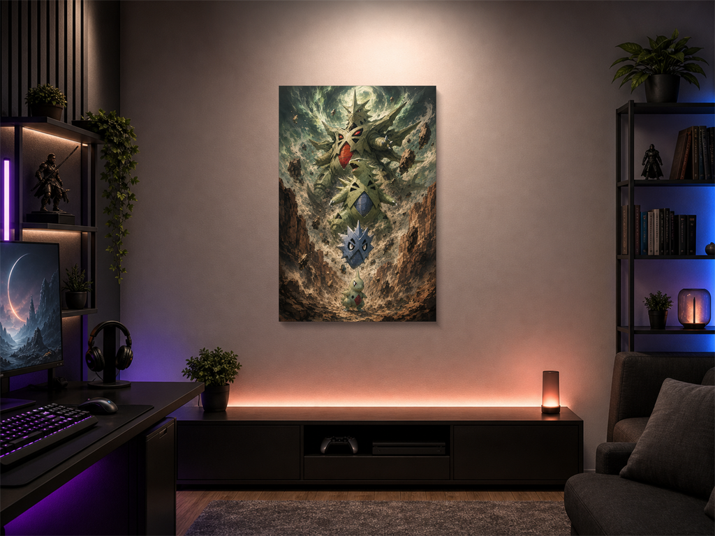 Pokemon Evolutions inspired canvas poster 02 room mockup