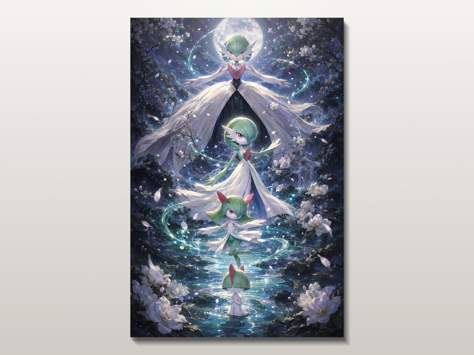 Pokemon Evolutions inspired canvas poster 03 clean wall art preview
