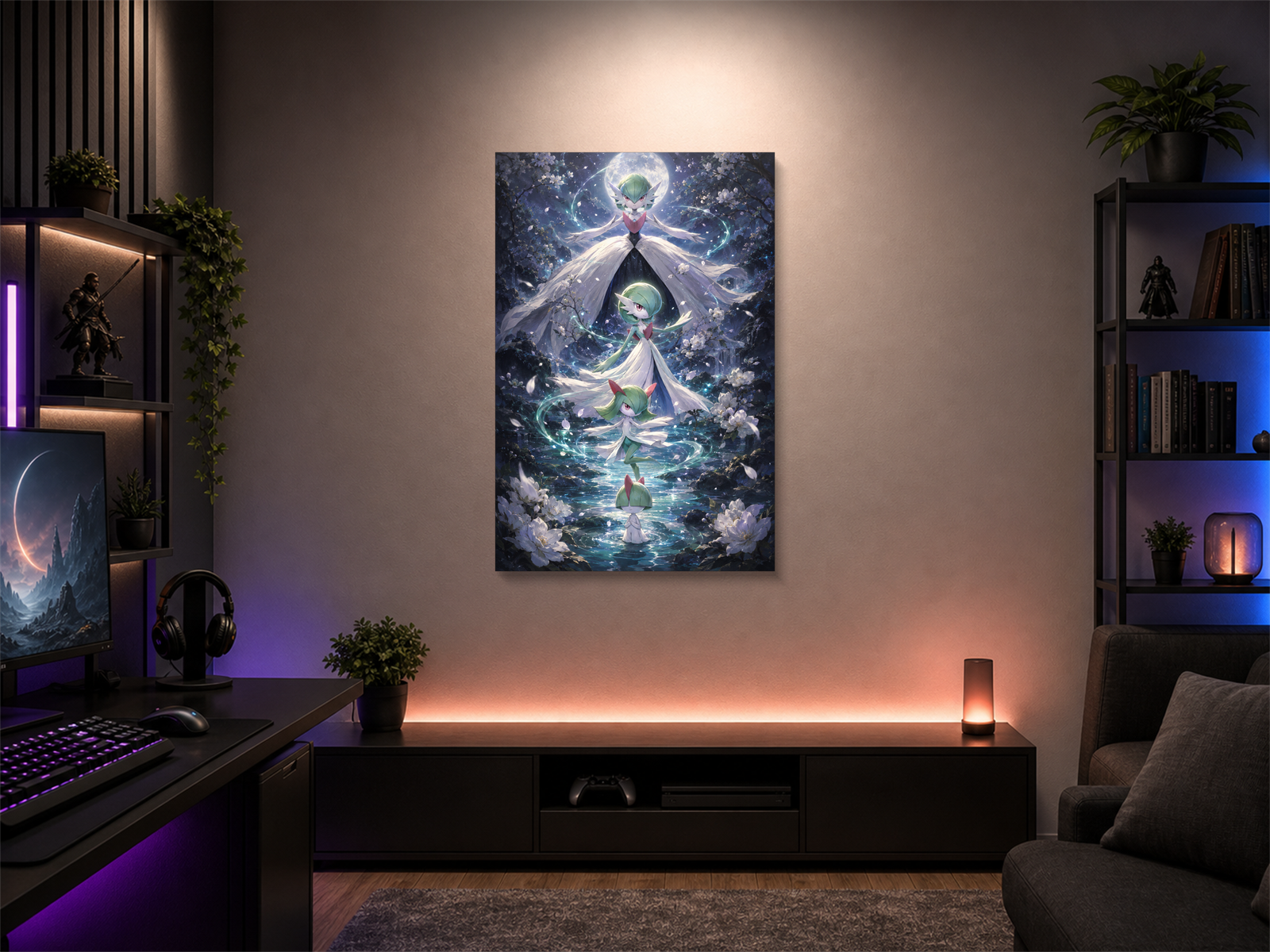 Pokemon Evolutions inspired canvas poster 03 room mockup