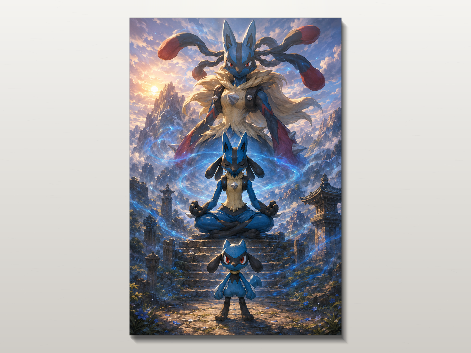 Pokemon Evolutions inspired canvas poster 04 clean wall art preview