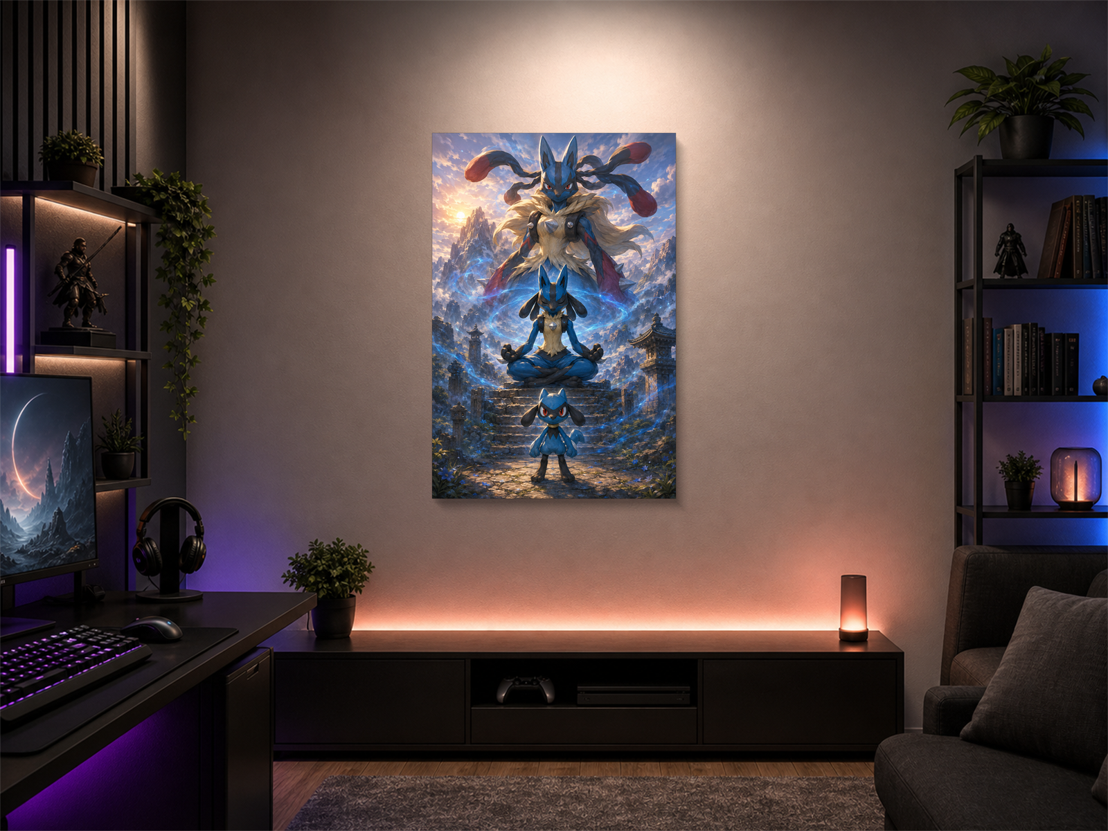 Pokemon Evolutions inspired canvas poster 04 room mockup