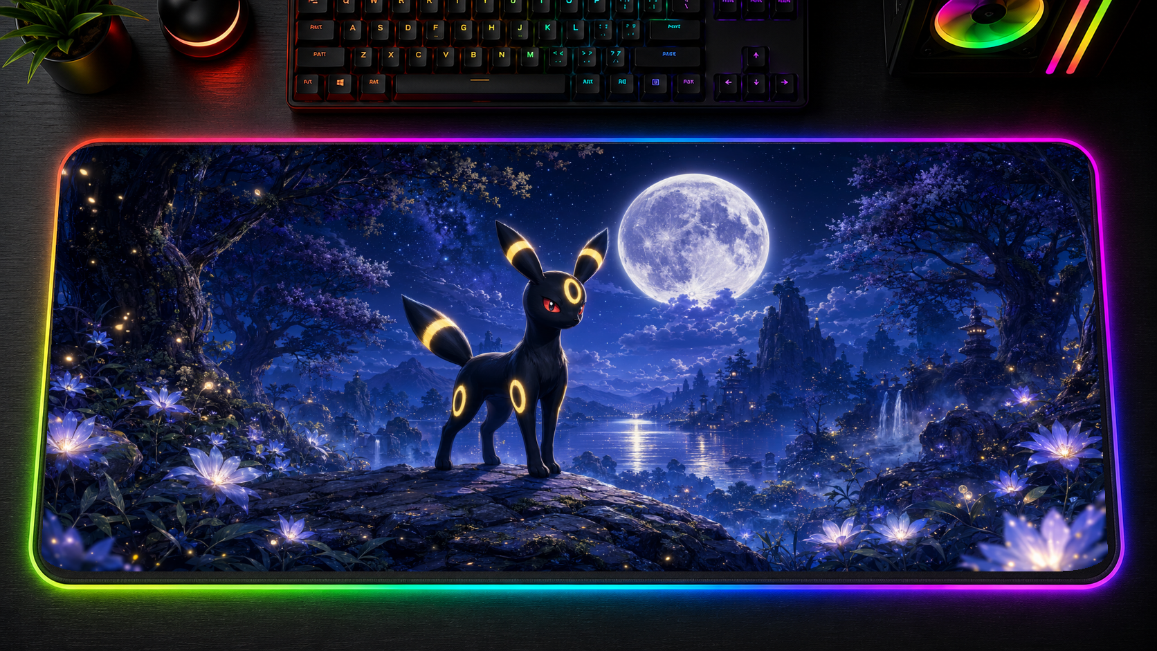 Pokemon inspired XXL gaming mouse pad 02 LED RGB version, 3 mm thick