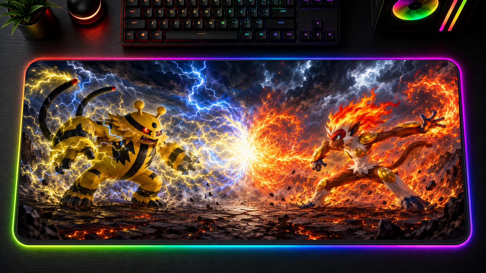 Pokemon inspired XXL gaming mouse pad 05 LED RGB version, 3 mm thick