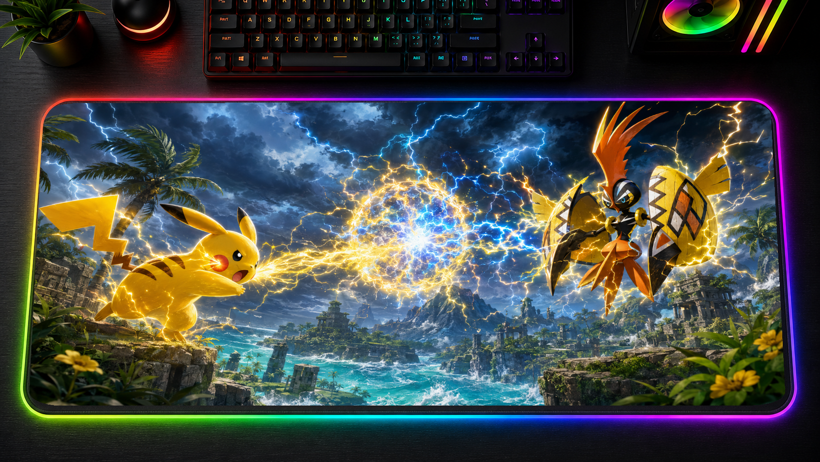 Pokemon inspired XXL gaming mouse pad 06 LED RGB version, 3 mm thick