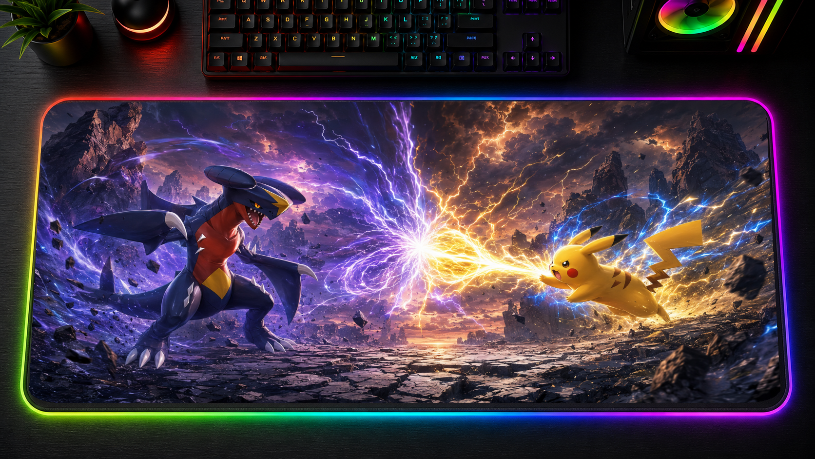 Pokemon inspired XXL gaming mouse pad 07 LED RGB version, 3 mm thick