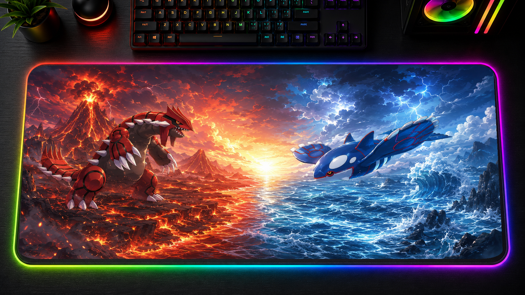 Pokemon inspired XXL gaming mouse pad 09 LED RGB version, 3 mm thick