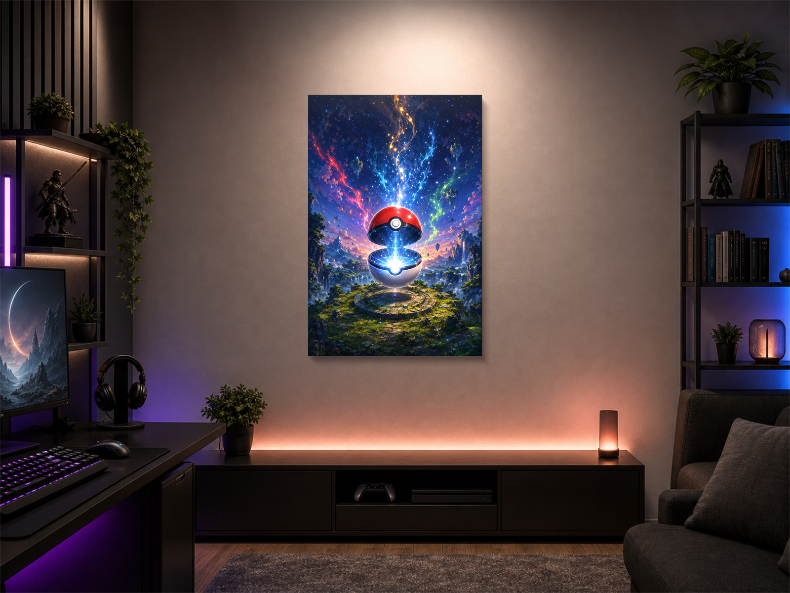 Pokemon inspired canvas poster room mockup 03
