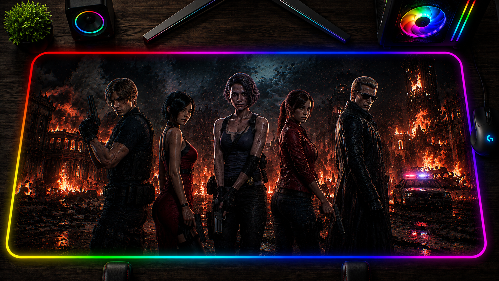 Resident Evil Inspired XXL Gaming Mouse Pad 10 LED