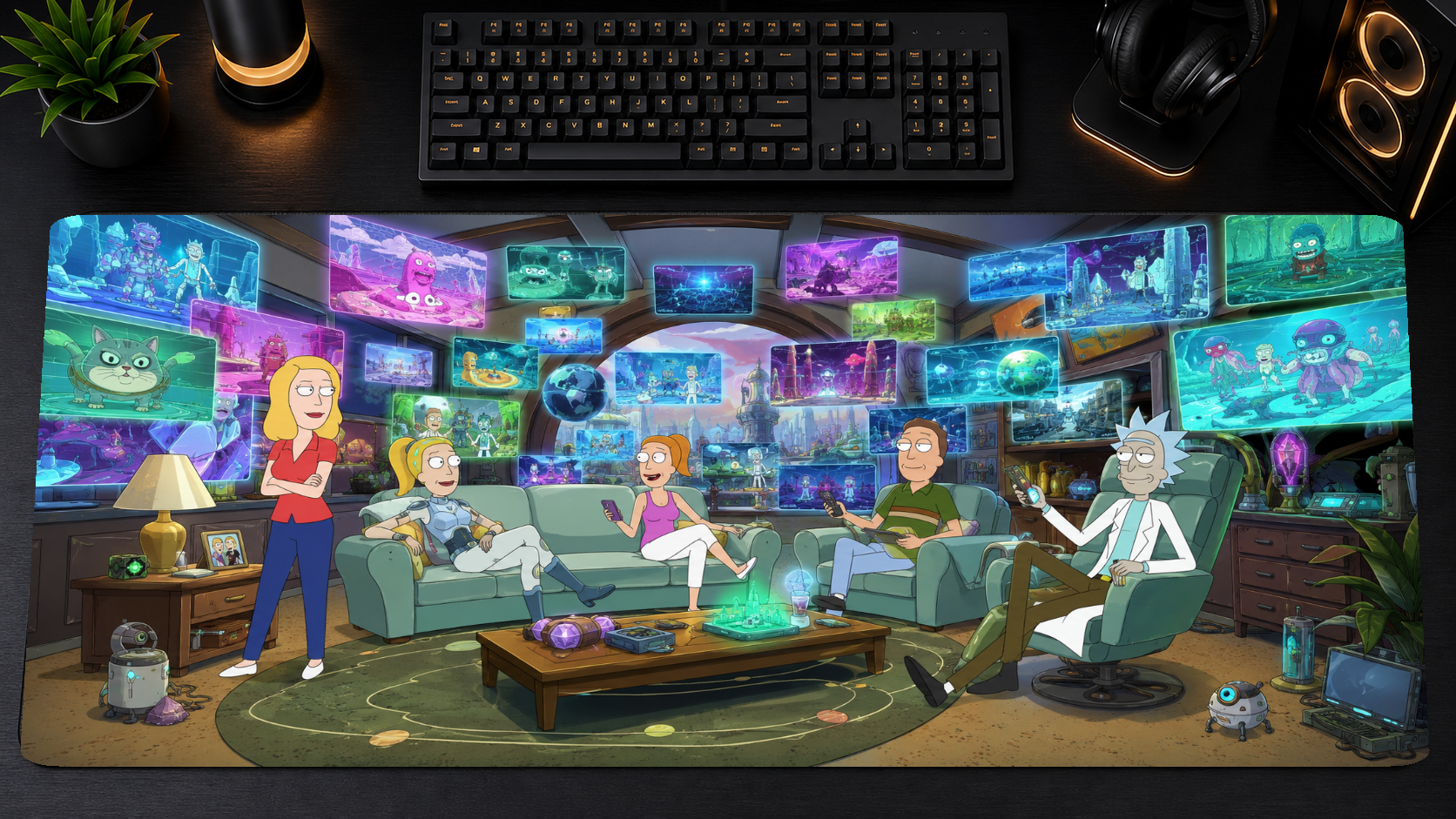 Rick and Morty inspired XXL gaming mouse pad 05 Non-LED version, 3 mm thick