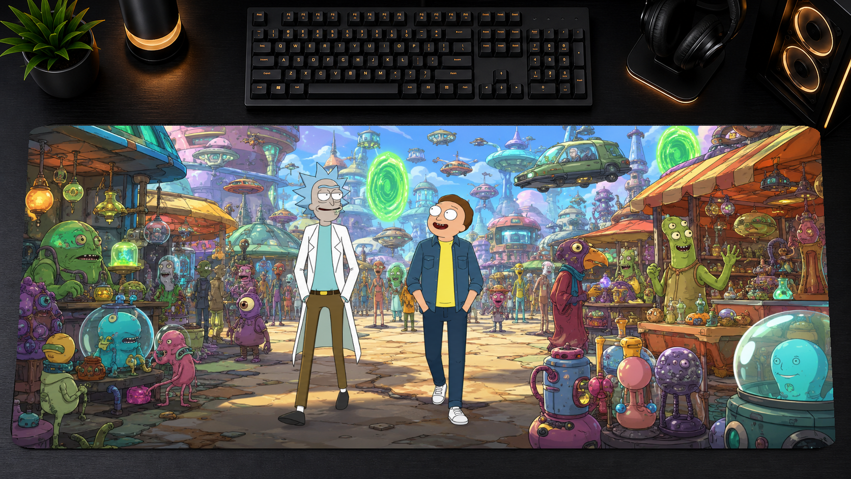 Rick and Morty inspired XXL gaming mouse pad 09 Non-LED version, 3 mm thick