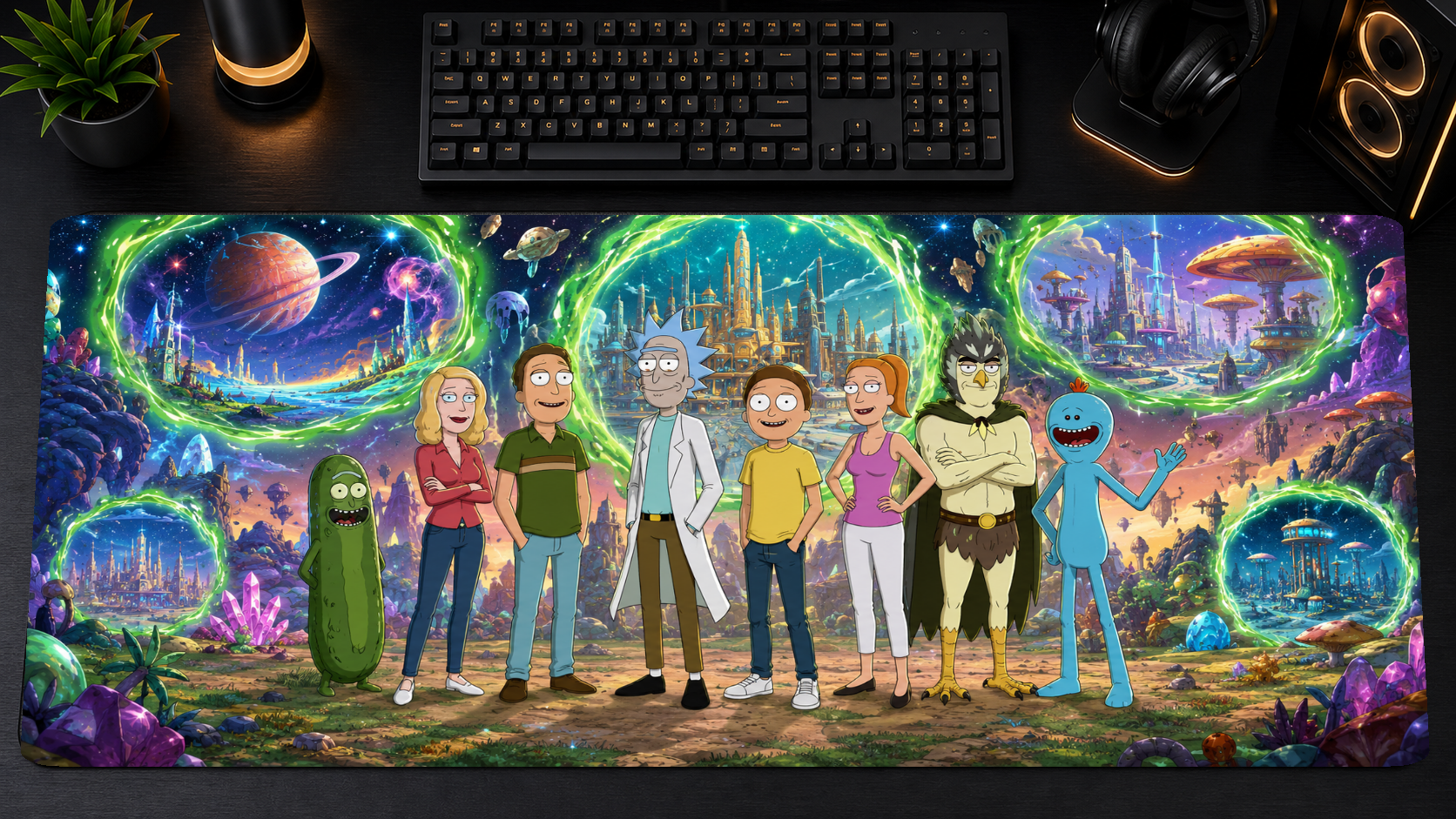Rick and Morty inspired XXL gaming mouse pad 10 Non-LED version, 3 mm thick