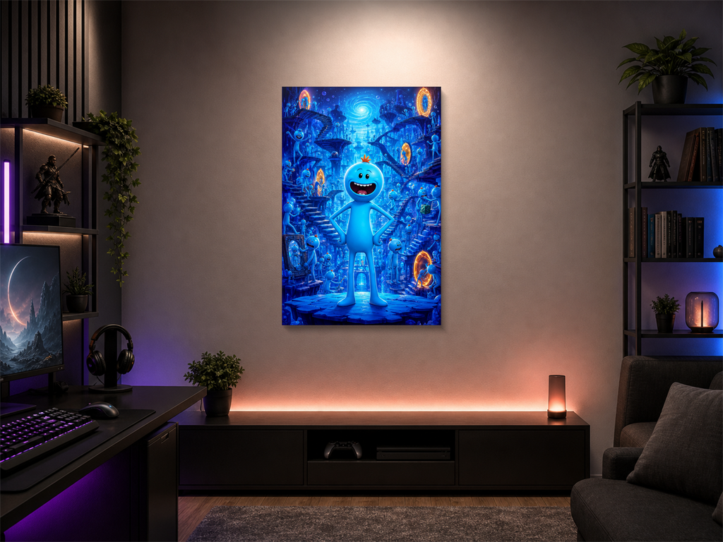 Rick and Morty inspired canvas poster room mockup 04