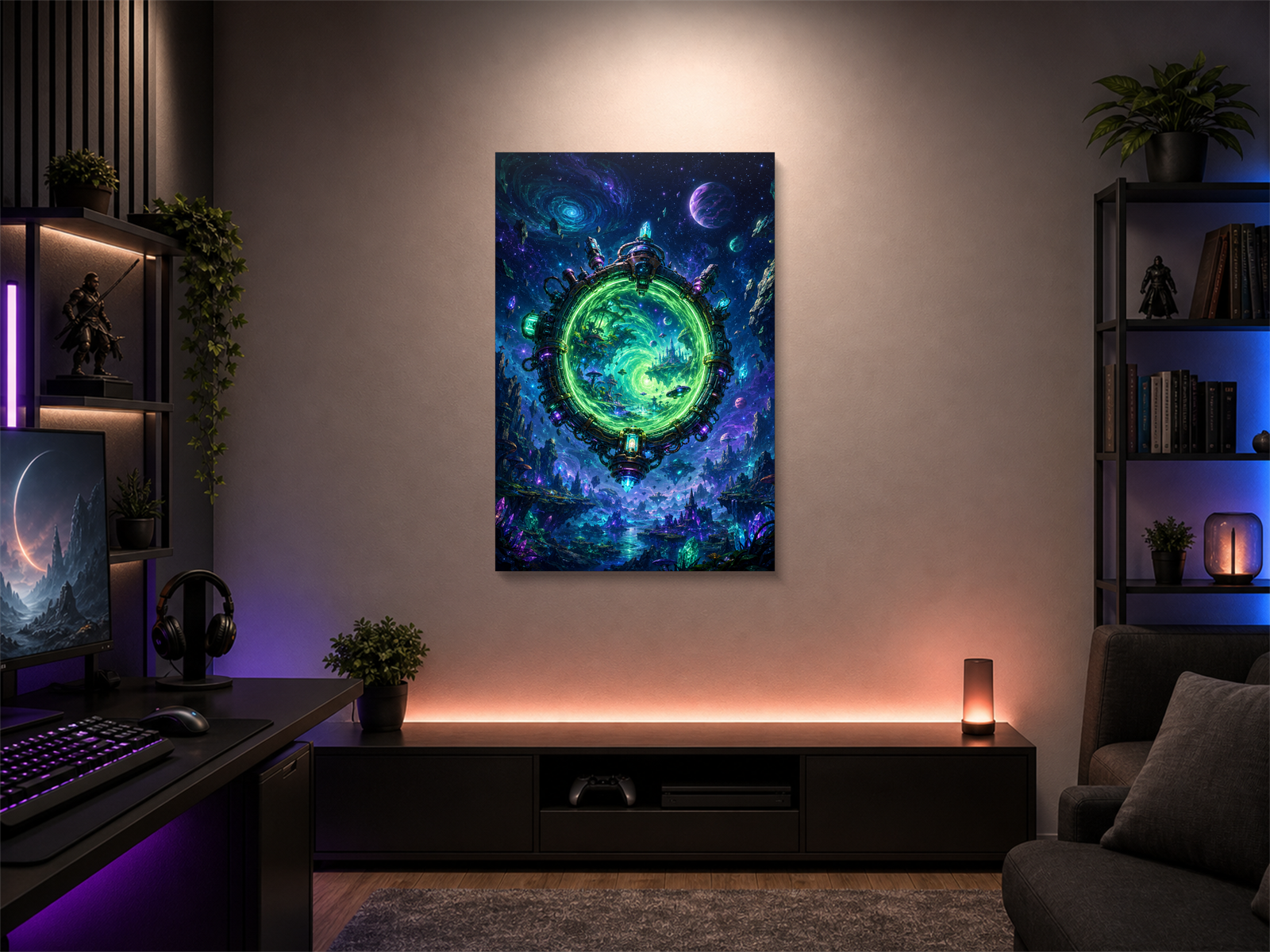 Rick and Morty inspired canvas poster room mockup 05