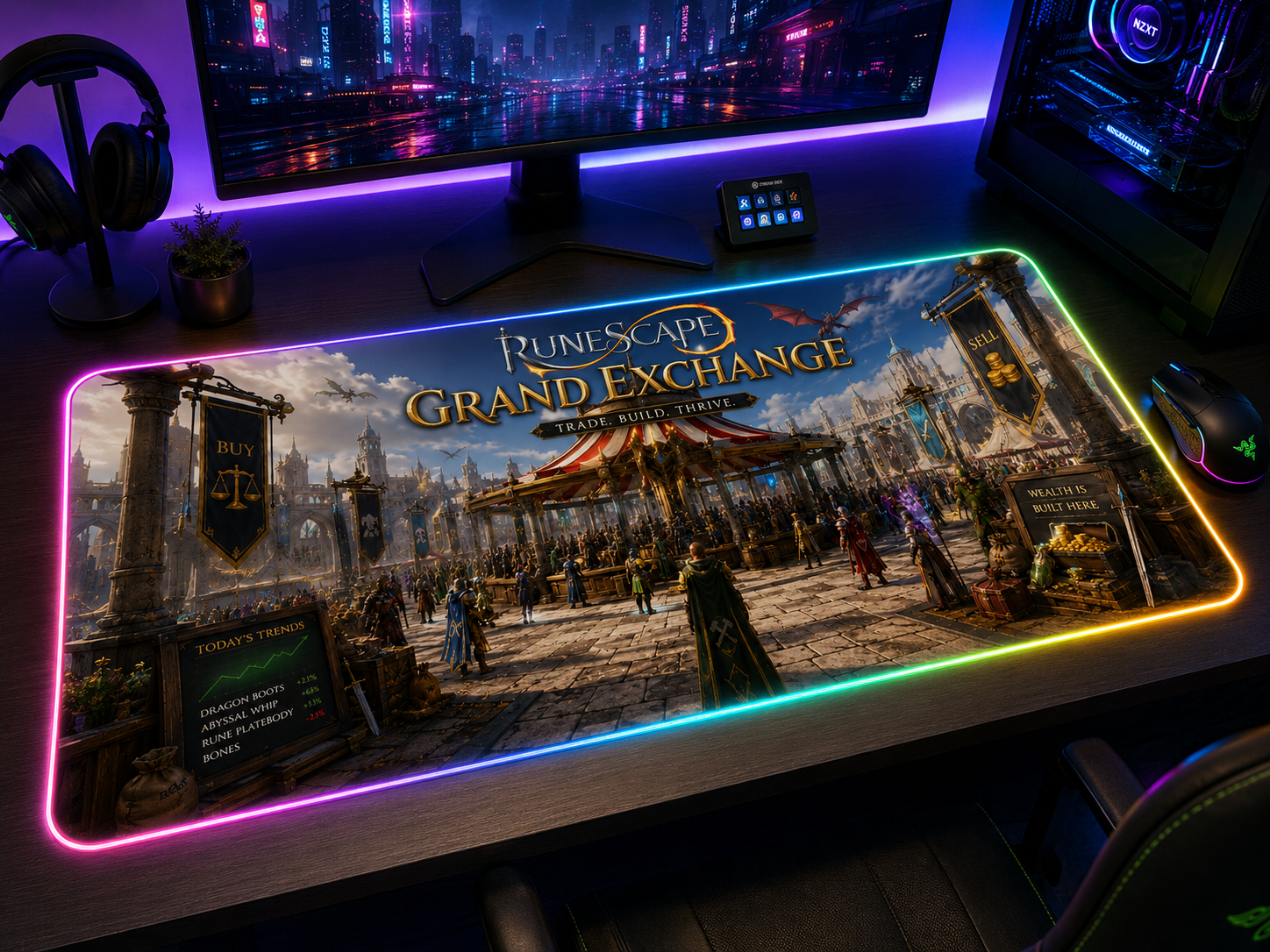 RuneScape Inspired XXL Gaming Mouse Pad 04 LED